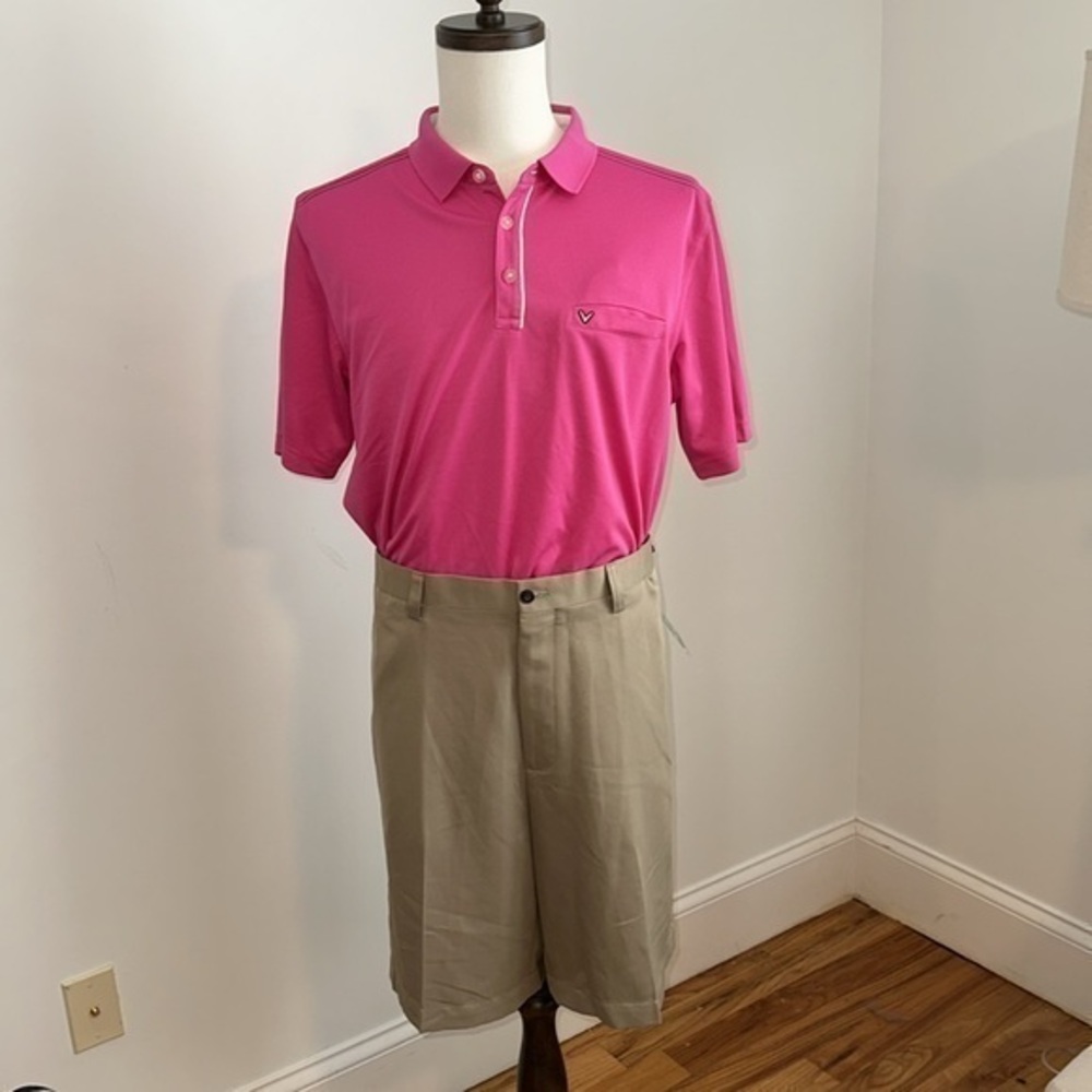 Callaway Golf pink light weight  polo golf shirt size L